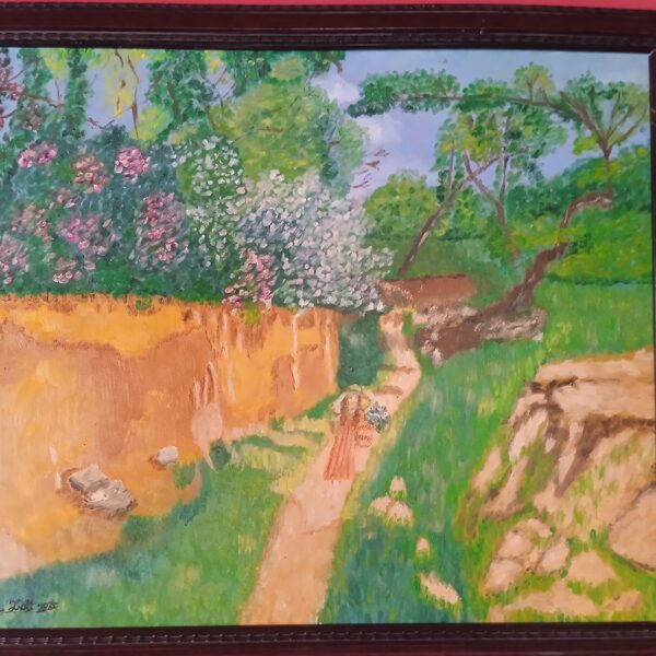 Slribek Zsolt: Orgona sétány 60x50 olaj vàszon 80.000 Ft