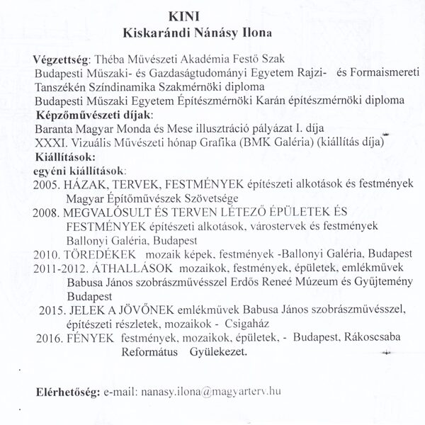 Kiskarándi Nánási Ilona KINI