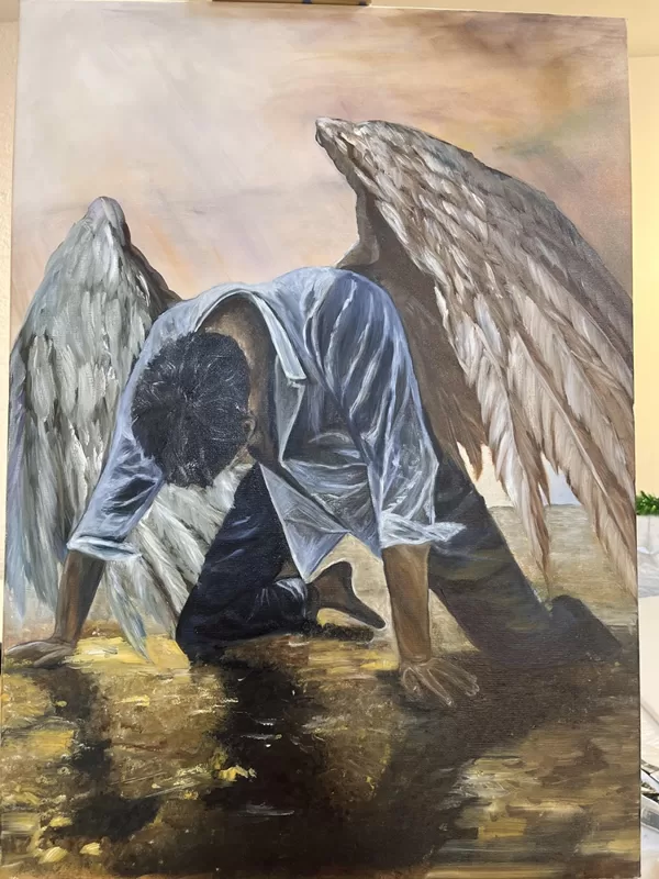 Gödri Matilda: Mihály arkangyal - olaj 70x50
