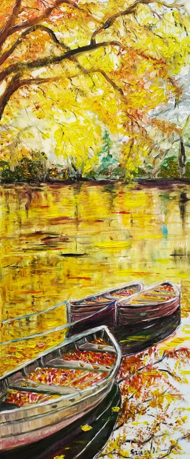 Szűcs Ildikó Őszi színek,50x30 cm,akril,farostlemez,