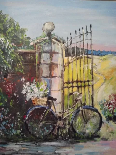 Dr Váradi Klára A bicikli 40x50 cm olaj