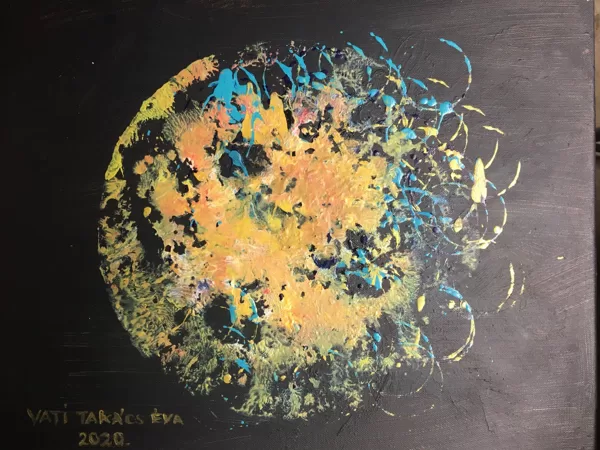 Vati Takács Éva És mégis mozog a Föld 40x50 cm akril