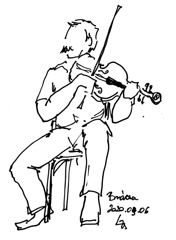 Ligeti Zsuzsa Talpalávaló tollrajz 30x24
